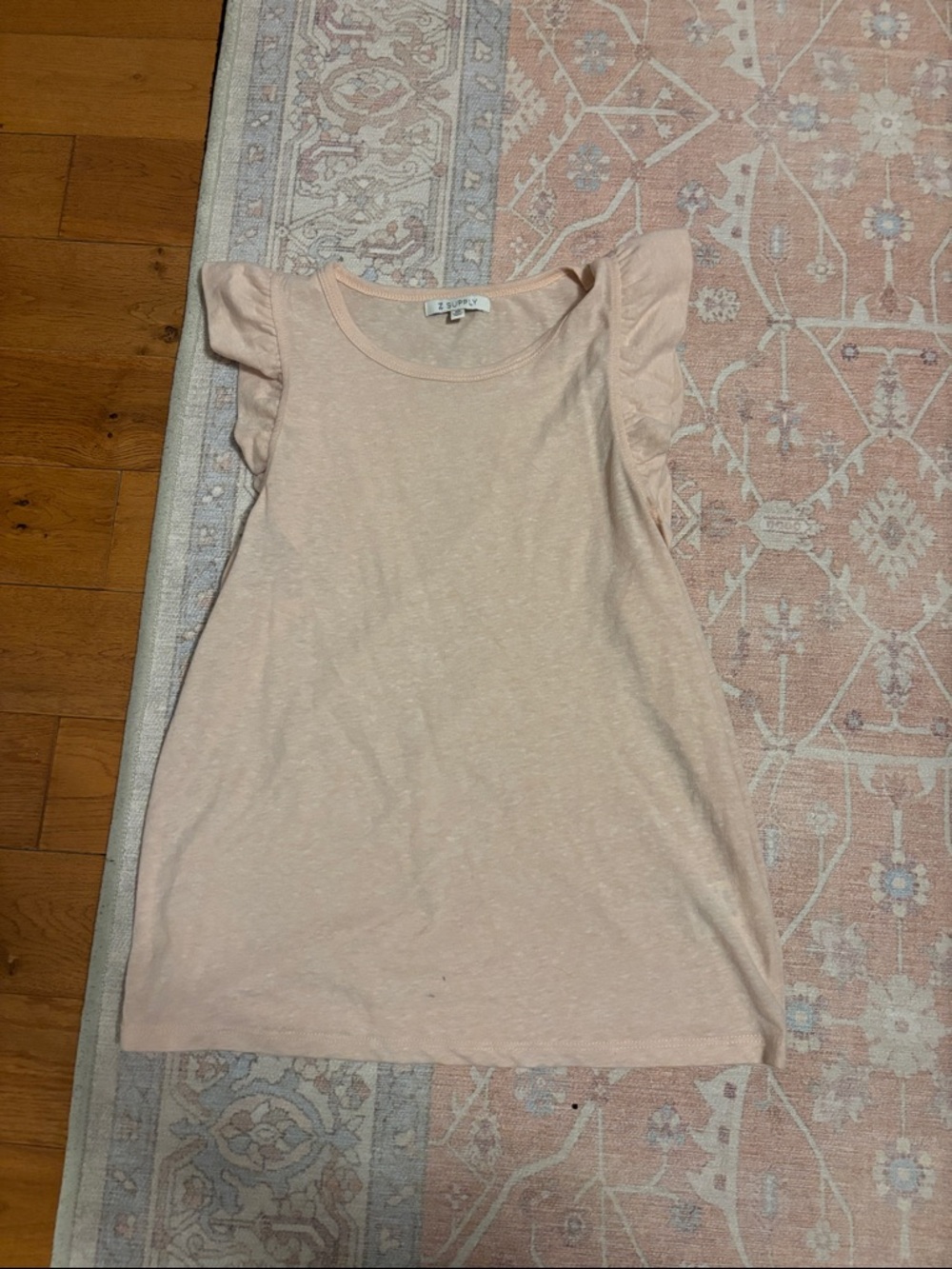 Z Supply Light Pink Flutter Sleeve Tank Top